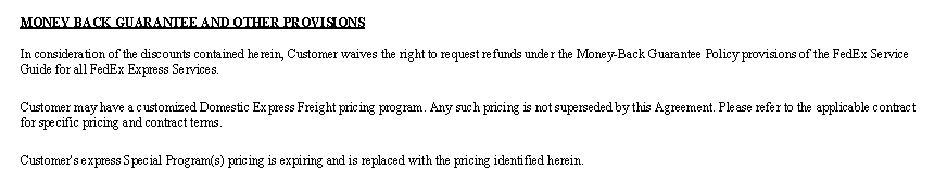 fedex money back guarantee waiver refund retriever