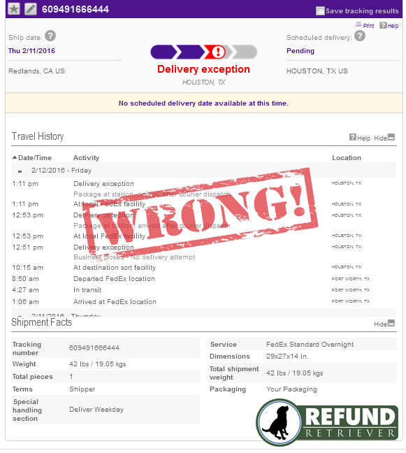 Fedex tracking number