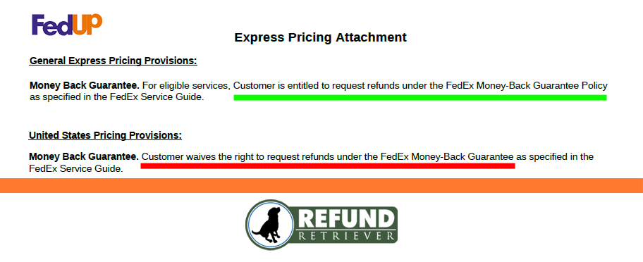 FedEx Money Back Guarantee