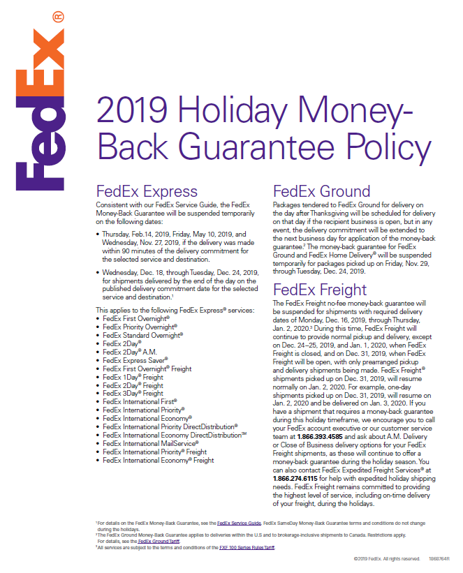 FedEx Holiday MoneyBack Guarantee Details to Know
