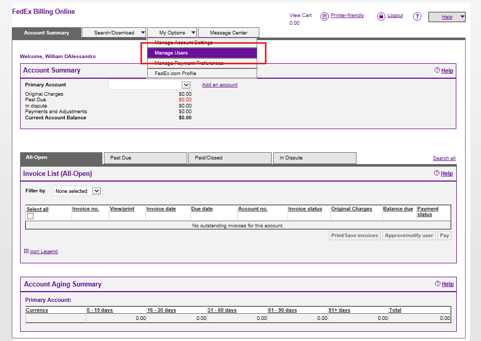 FedEx security breach FedEx Billing Online Add User