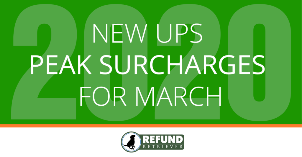2020 UPS Peak Surcharges Residential, SurePost, Large Package