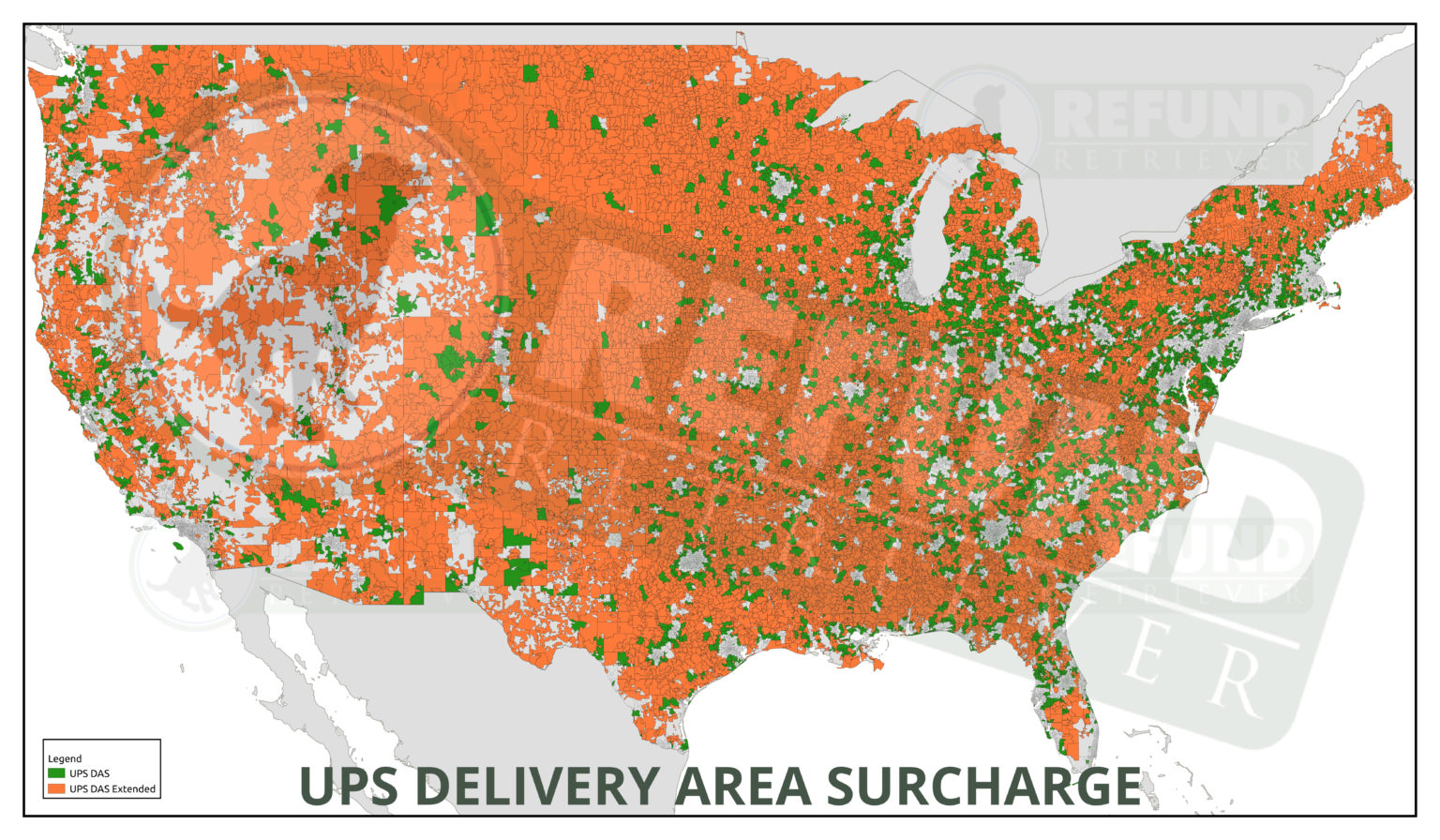 What are the ups delivery area surcharges das 