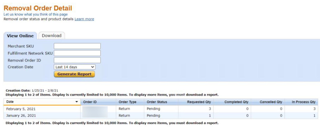 Remove inventory from Amazon FBA